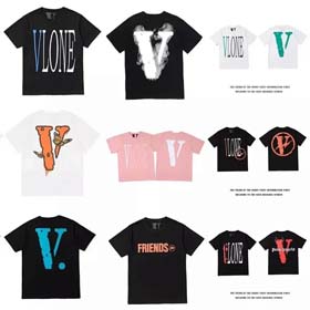 VLONE Zurück großes Logo rund Ausschnitt Unisex gedruckt kurzärmeliges T-Shirt Sommer klassische Buc  