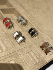 Hermes Leder Nähen Ohrringe-3611  