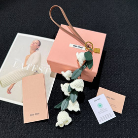 MIUMIU Leder Lilie des Tals Tasche hängende Lanyard Anhänger-3667  