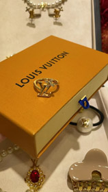 Louis Vuitton LV Gold Buchstaben Diamant kleine Blume Ring-3722  