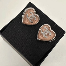 Chanel Ohrringe Strass doppelt c rosa blaue Liebe Ohrringe-3746  