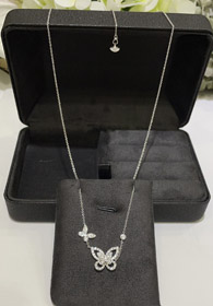 Graff Duett Diamant Zwei Schmetterling Voll Diamant Halskette-3775  