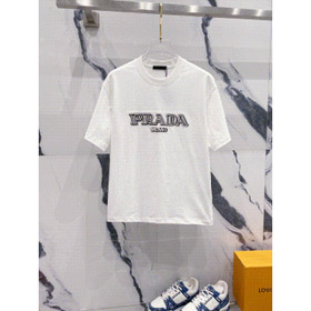 Prada Solid Color Logo gedruckt Rundhals Pullover Kurzarm T-Shirt (39 Stile) -2837  