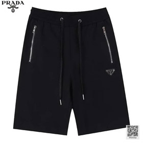 Prada Baumwolle Reißverschluss Tasche Dreieck Shorts lockere geschnittene Hosen (4 Stile) -2879  