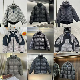 LOUIS VUITTON LV FW21 Patchwork warme fluffige Daunenjacke mit Kapuze Winter -4334  